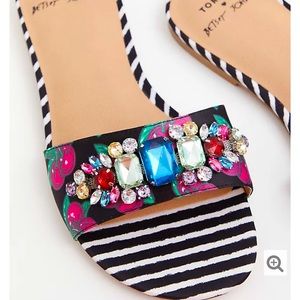 Betsey Johnson for Torrid striped cherry sandal 9W